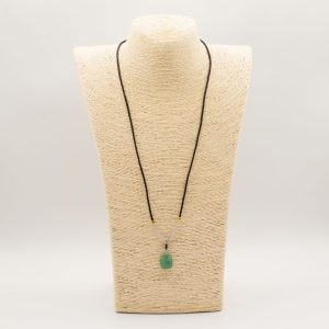 Collar de cuerda Colgante de piedra preciosa - Tortuga de jade