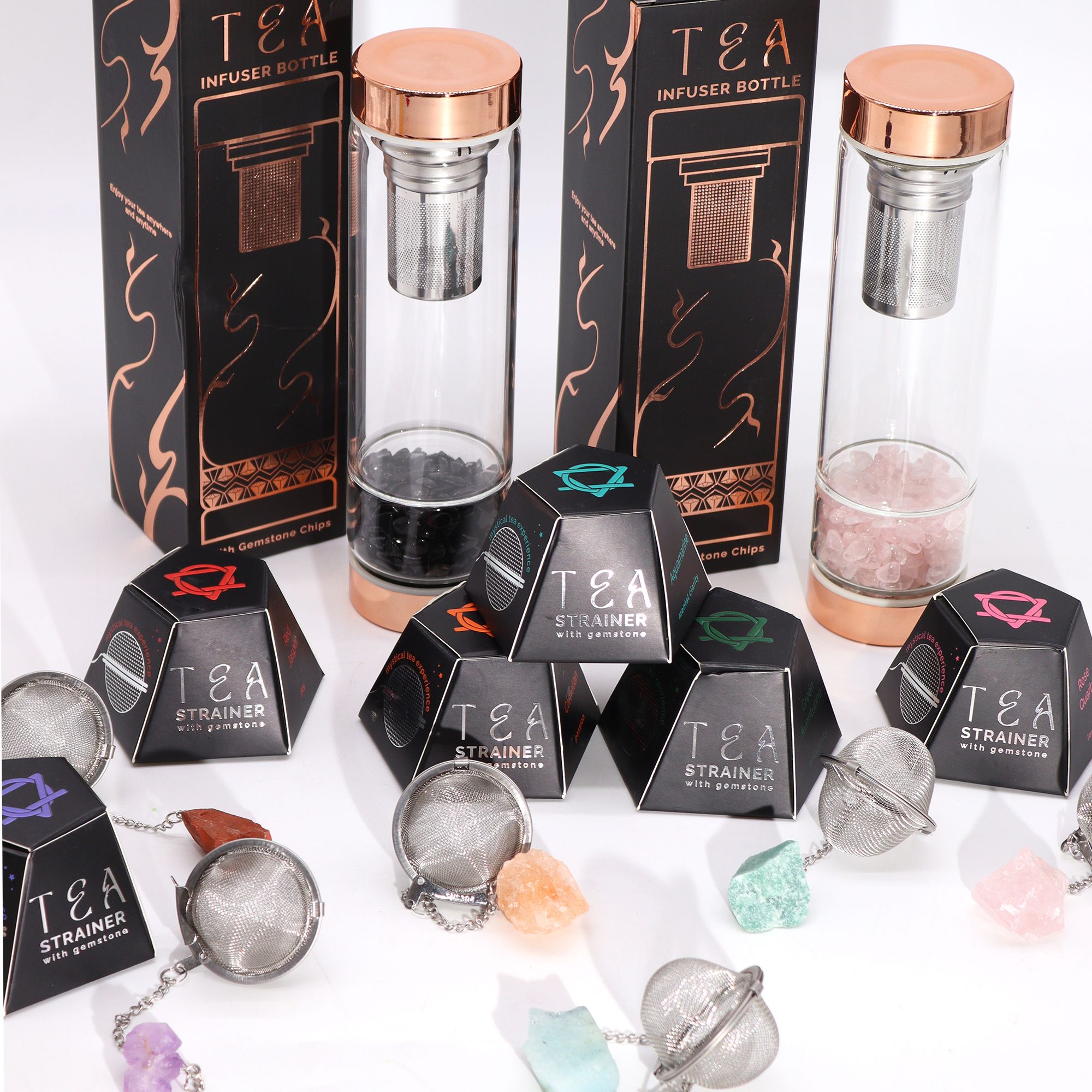 Colador de té de piedras preciosas de cristal crudo - Jaspe rojo - Image 5