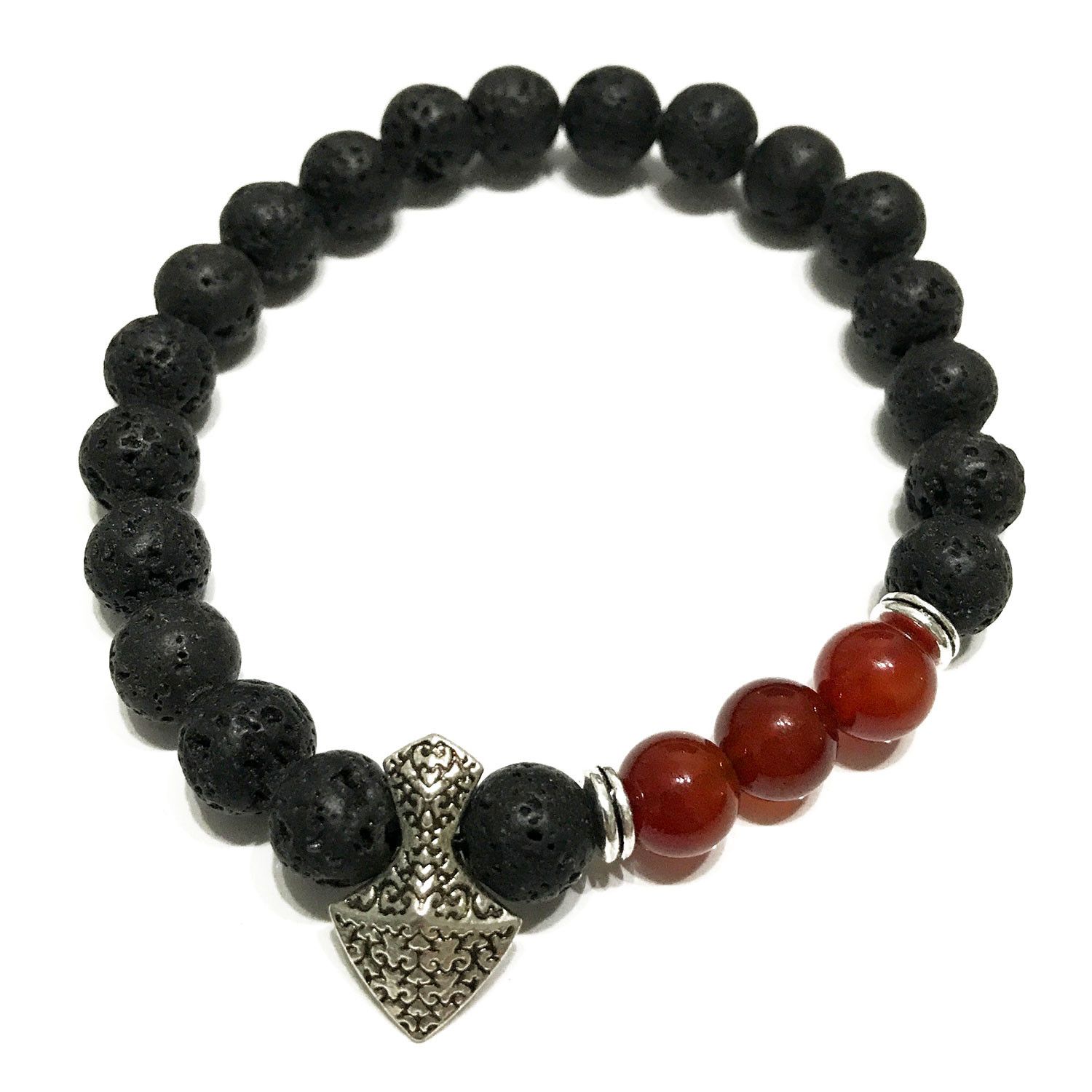 Pulsera de Piedra de Lava - Hacha - Cornalina - Image 3