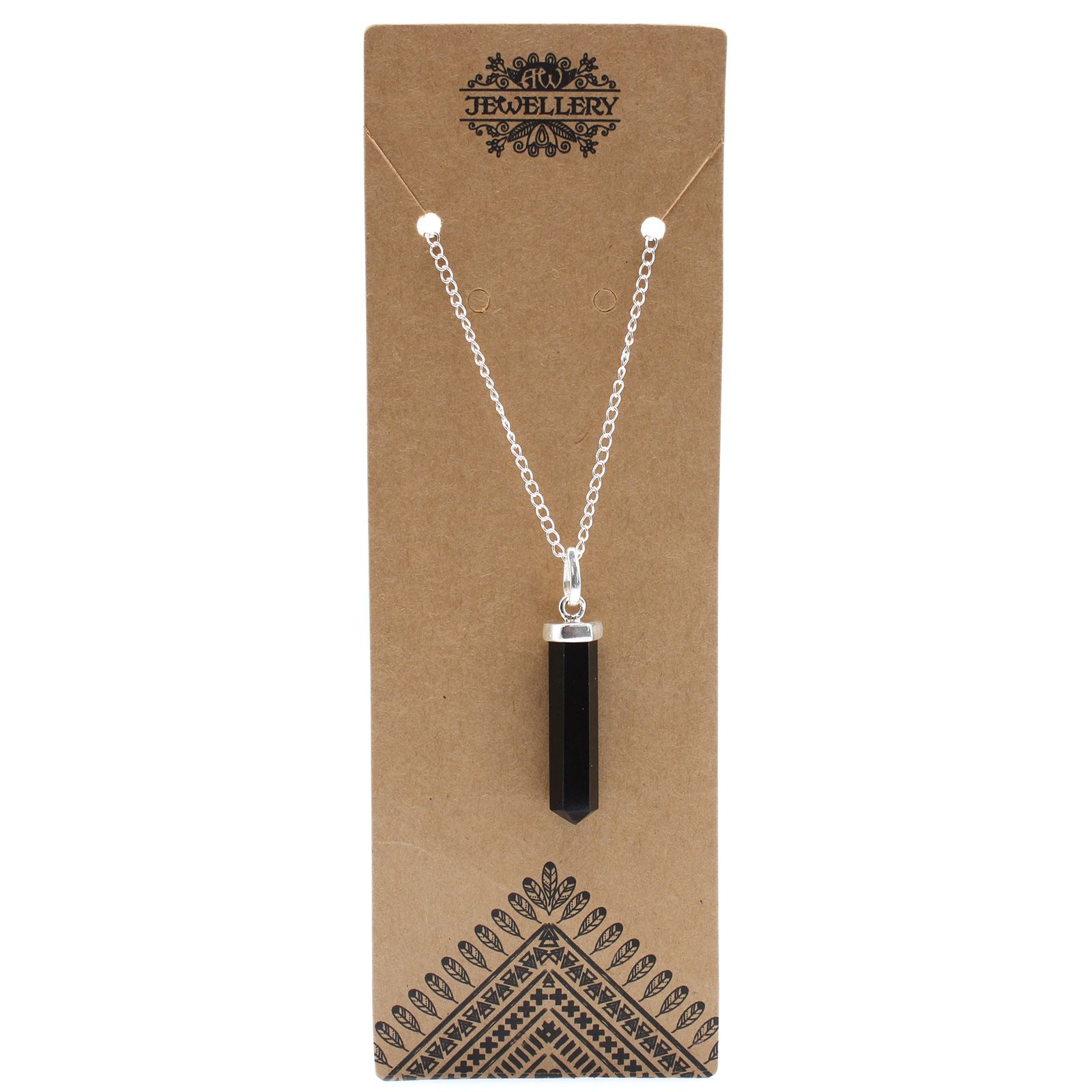 Colgante de Punto Clásico de Piedras Preciosas - Ágata Negra - Image 3