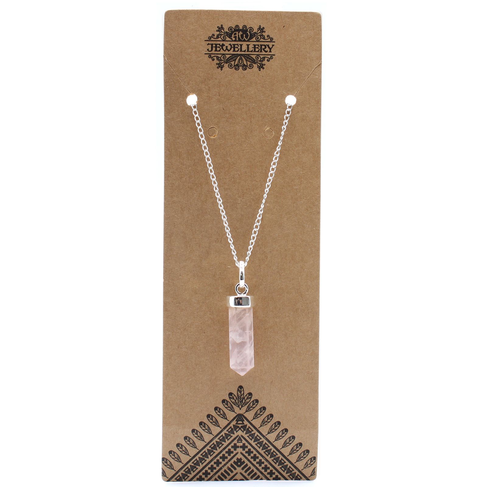 Colgante de Punto Clásico de Piedras Preciosas - Cuarzo Rosa - Imagen 4