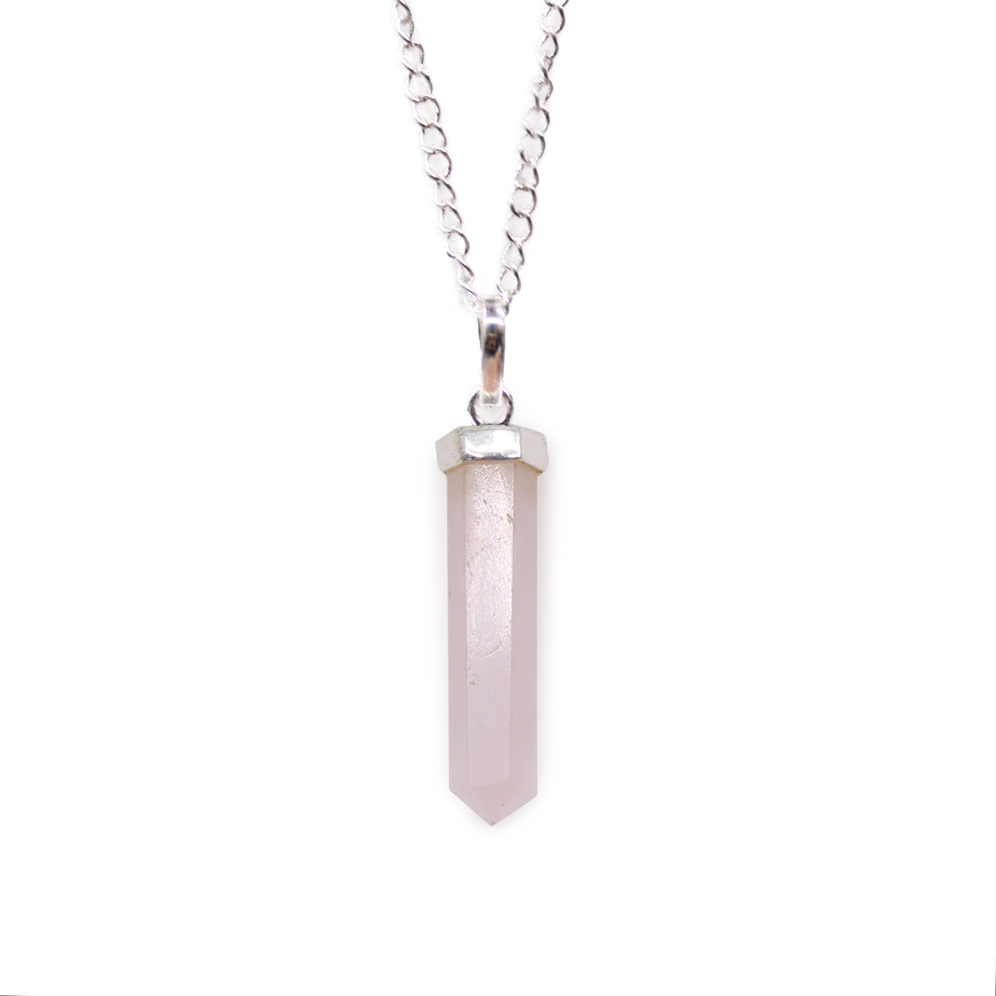 Colgante de Punto Clásico de Piedras Preciosas - Cuarzo Rosa - Imagen 3