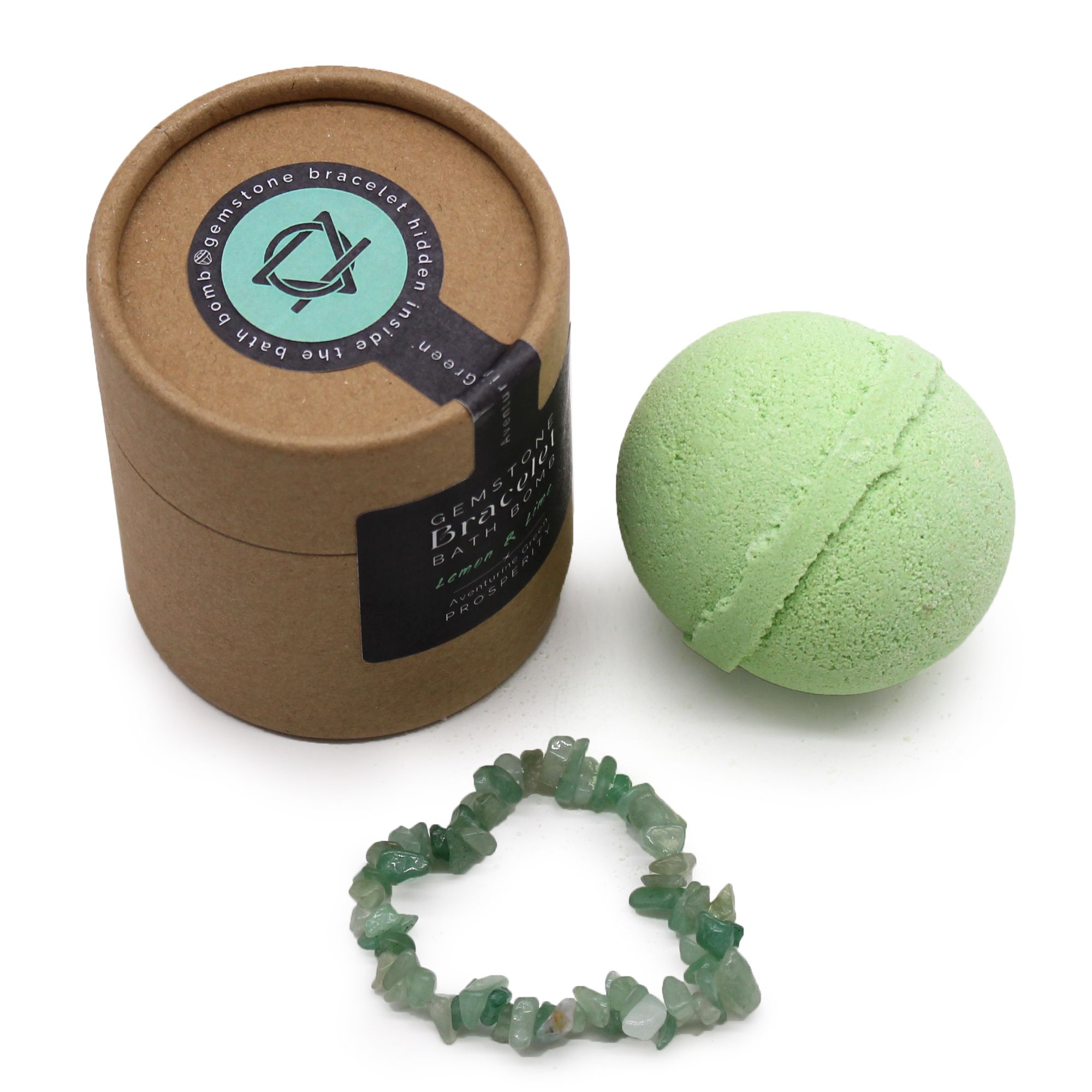 Bomba de baño con pulsera de gemas de aventurina verde - Image 8