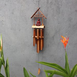 Campanilla de Bambú - Acabado Natural - Buda Marrón 6 Tubos