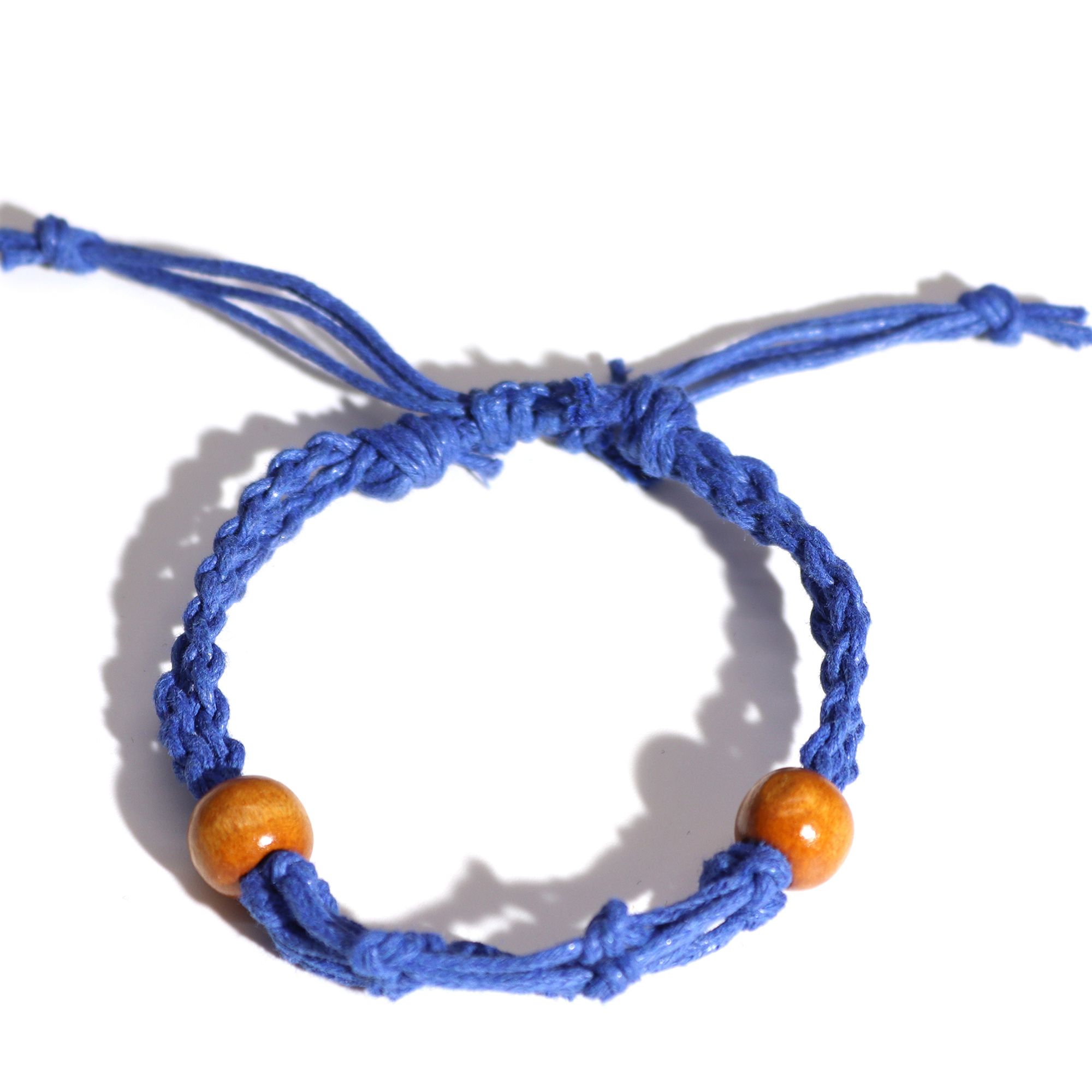 Pulsera de Macrame para Piedras Preciosas 20-28cm - Azul marino - Imagen 2