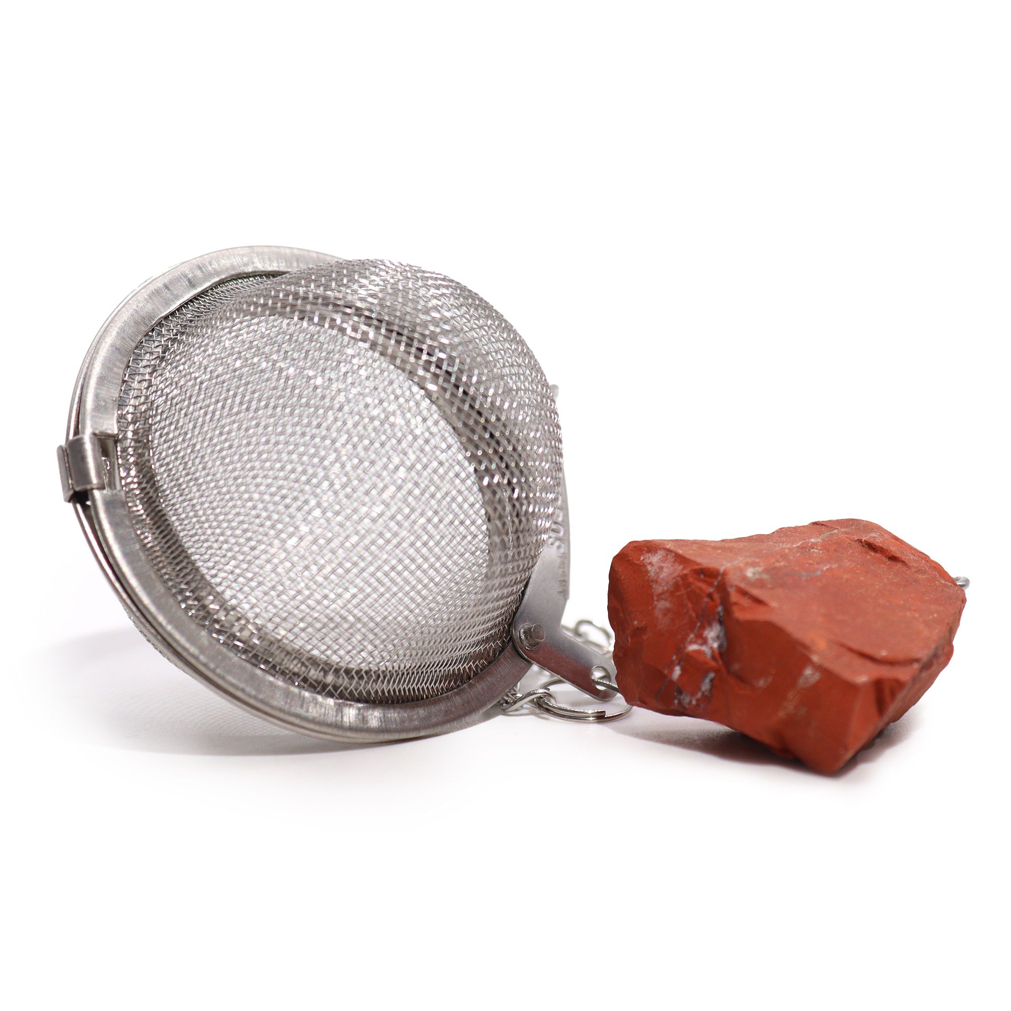 Colador de té de piedras preciosas de cristal crudo - Jaspe rojo - Image 4