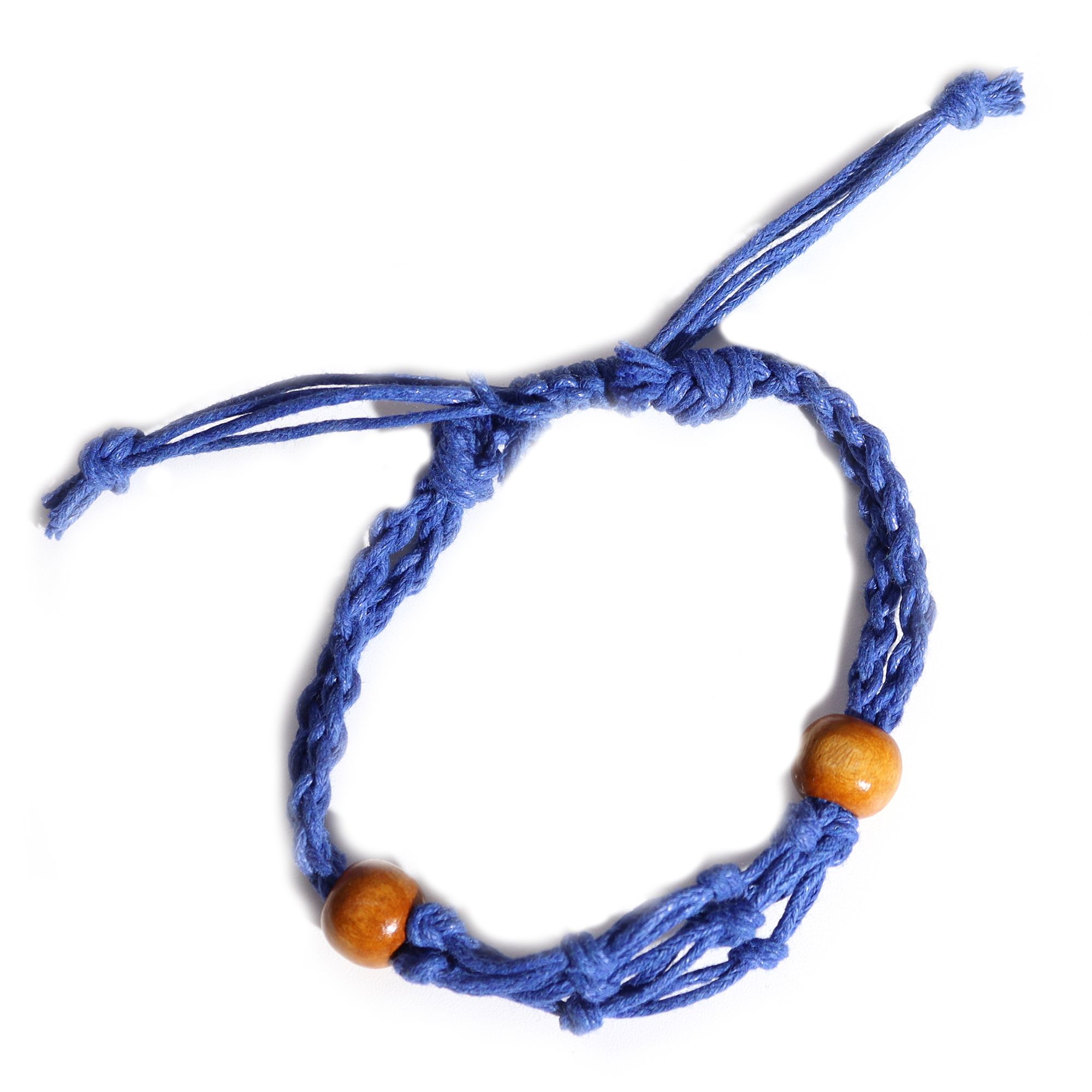 Pulsera de Macrame para Piedras Preciosas 20-28cm - Azul marino - Imagen 4