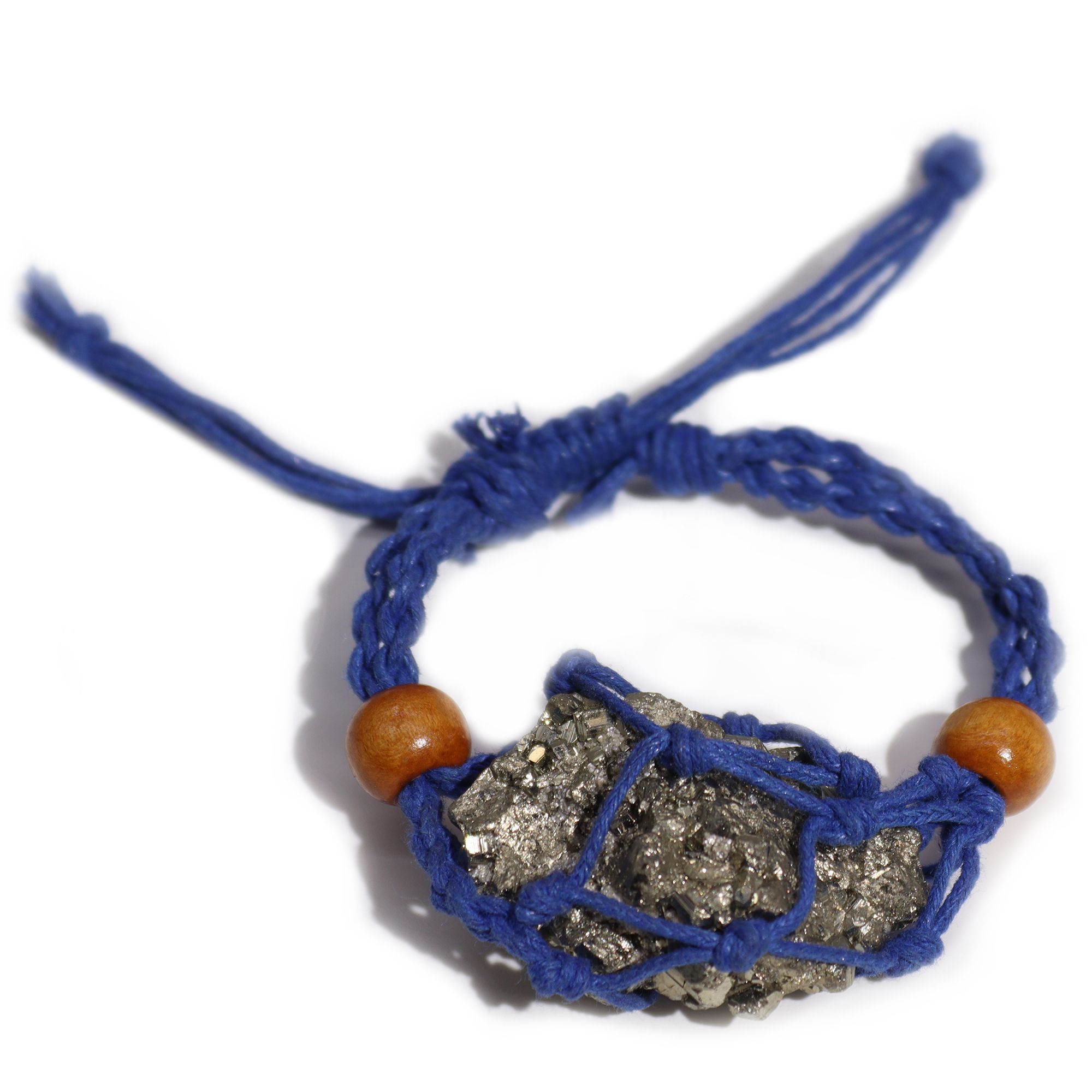 Pulsera de Macrame para Piedras Preciosas 20-28cm - Azul marino - Imagen 3