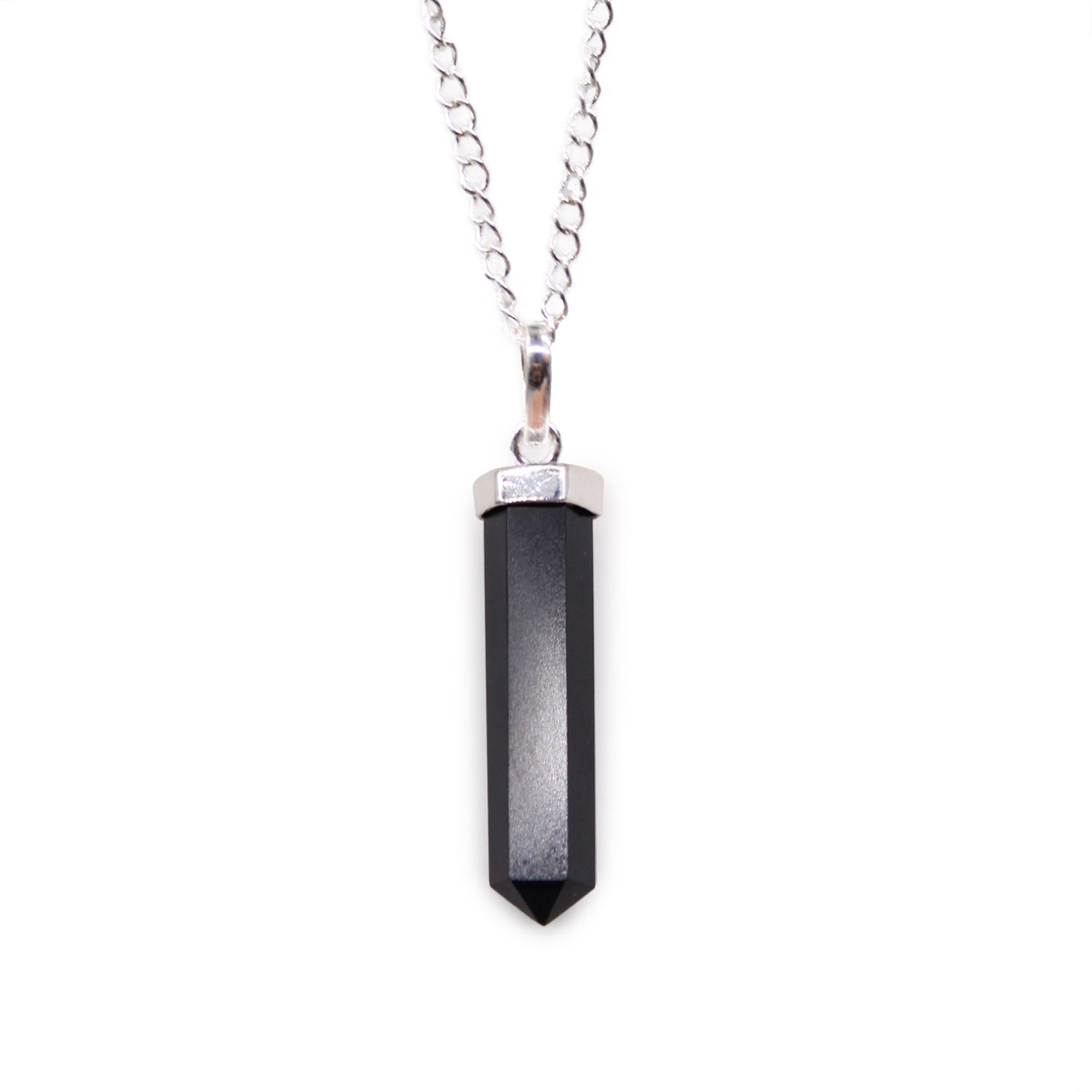 Colgante de Punto Clásico de Piedras Preciosas - Ágata Negra - Image 2