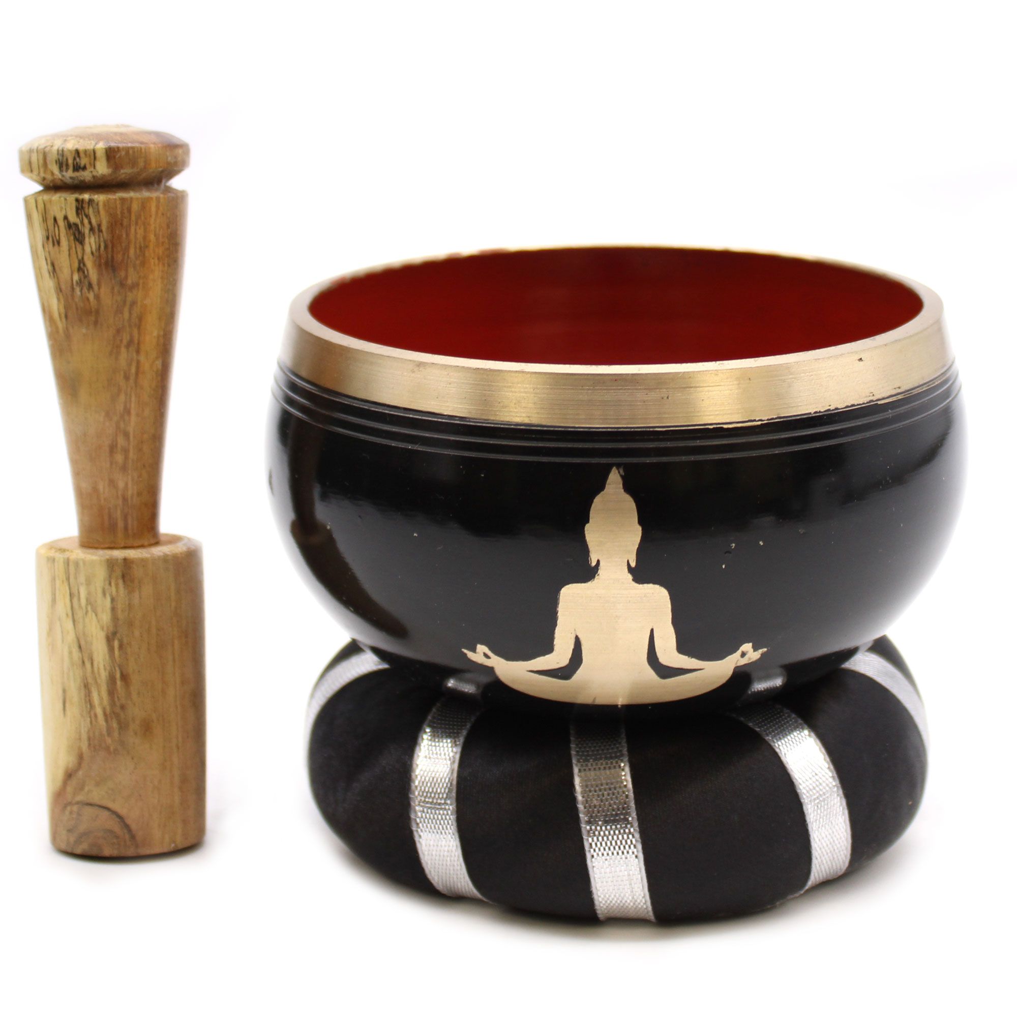 Juego de Cuenco Tibetano - Buda - Negro/Naranja 10,7 cm - Imagen 7