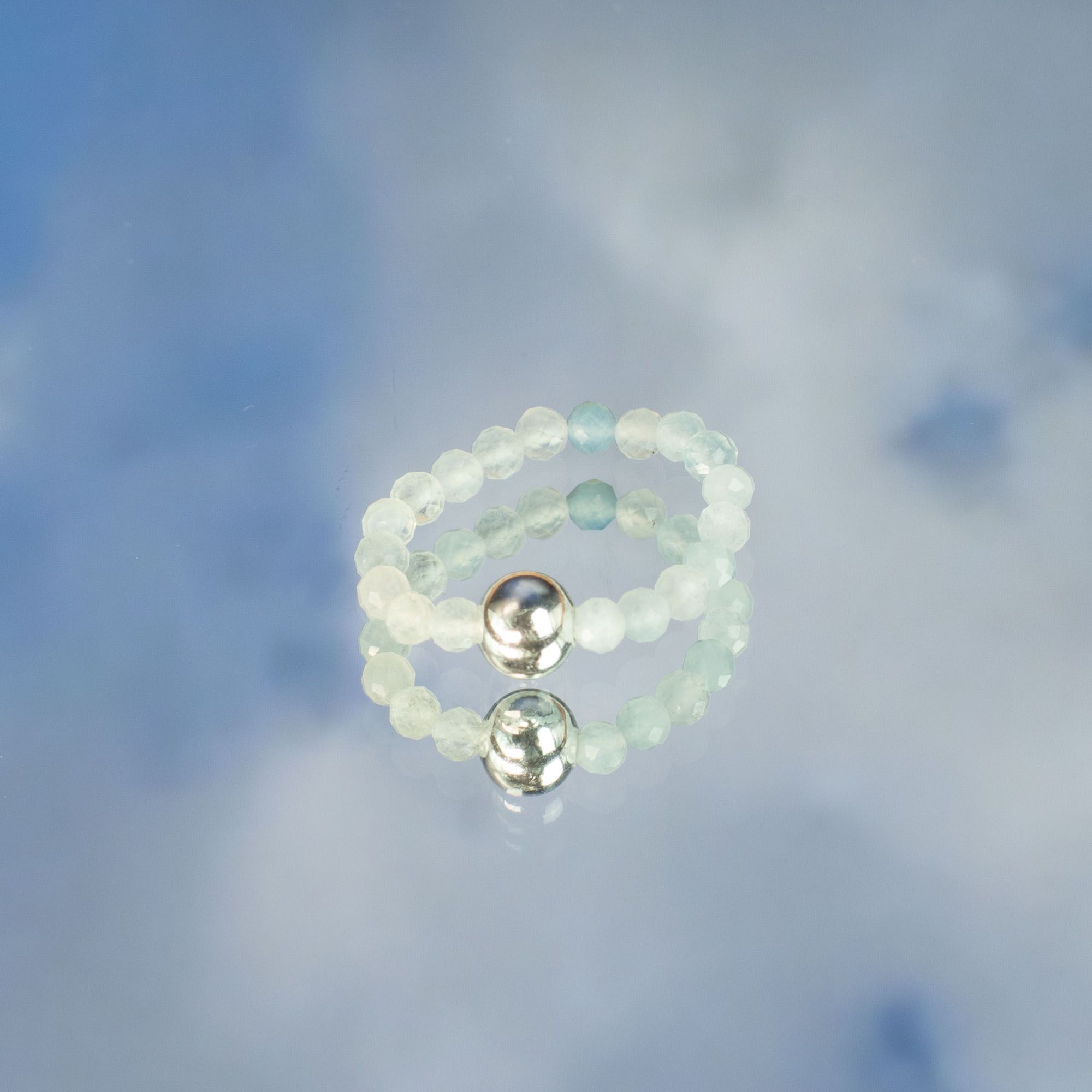 Conjunto de anillos de gema de ninfa - Océano sin fin - Imagen 2