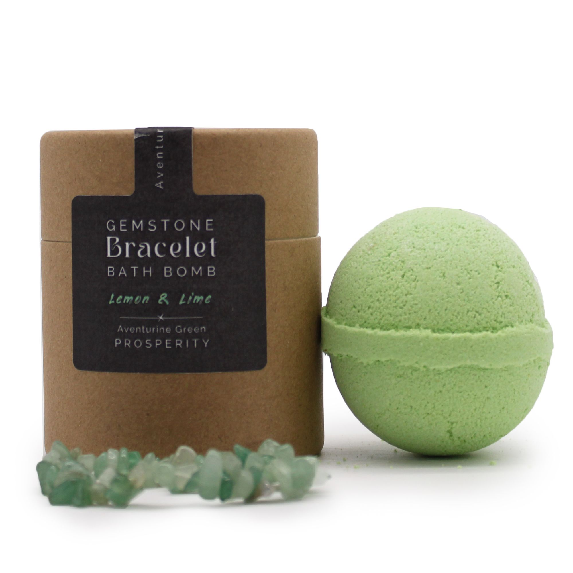 Bomba de baño con pulsera de gemas de aventurina verde - Image 2